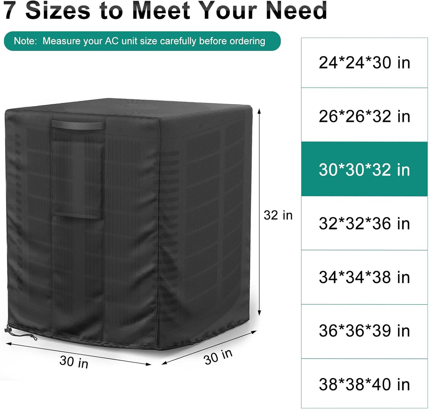 Central Large Air Conditioner Cover balck