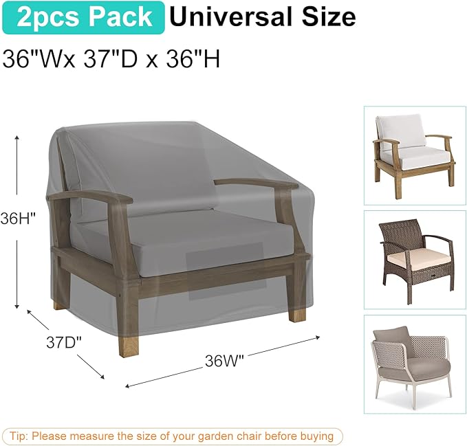 Patio Chair Covers for Outdoor Furniture Waterproof 2 Pack