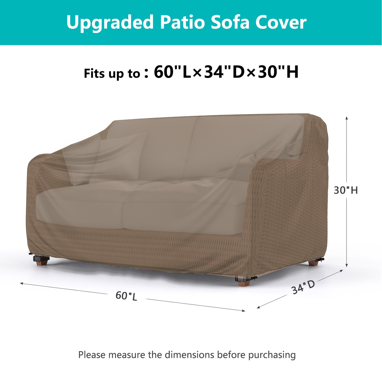 Patio Sofa Cover Brown