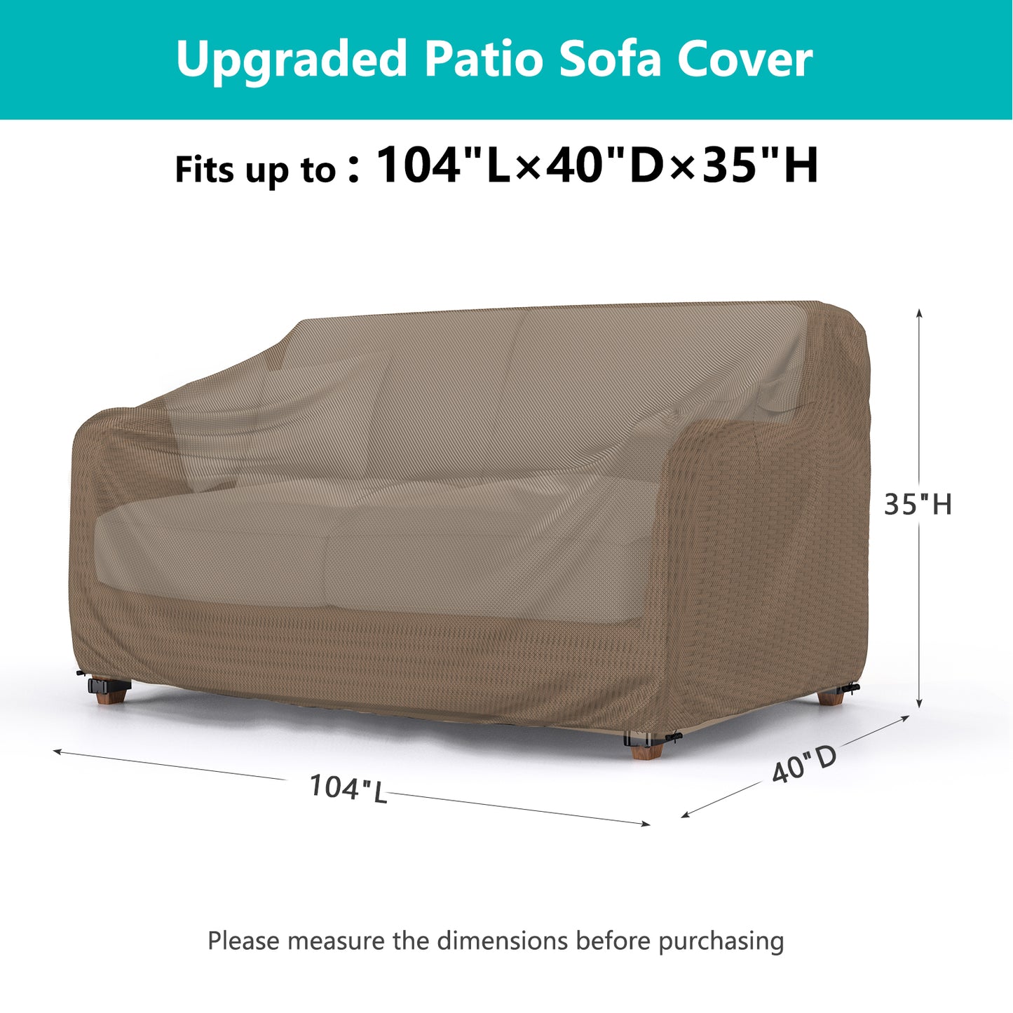 Patio Sofa Cover Brown