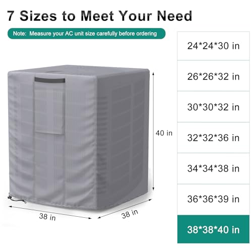 Central Large Air Conditioner Cover Grey