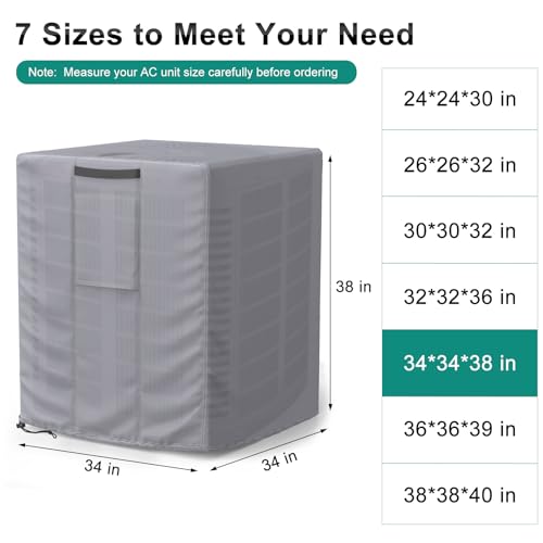 Central Large Air Conditioner Cover Grey