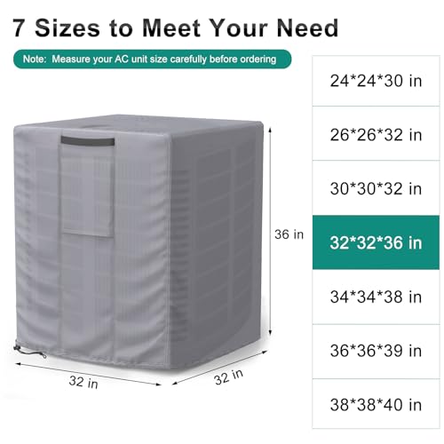 Central Large Air Conditioner Cover Grey