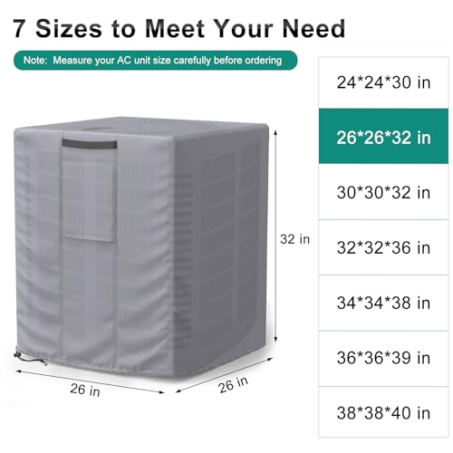 Central Large Air Conditioner Cover Grey