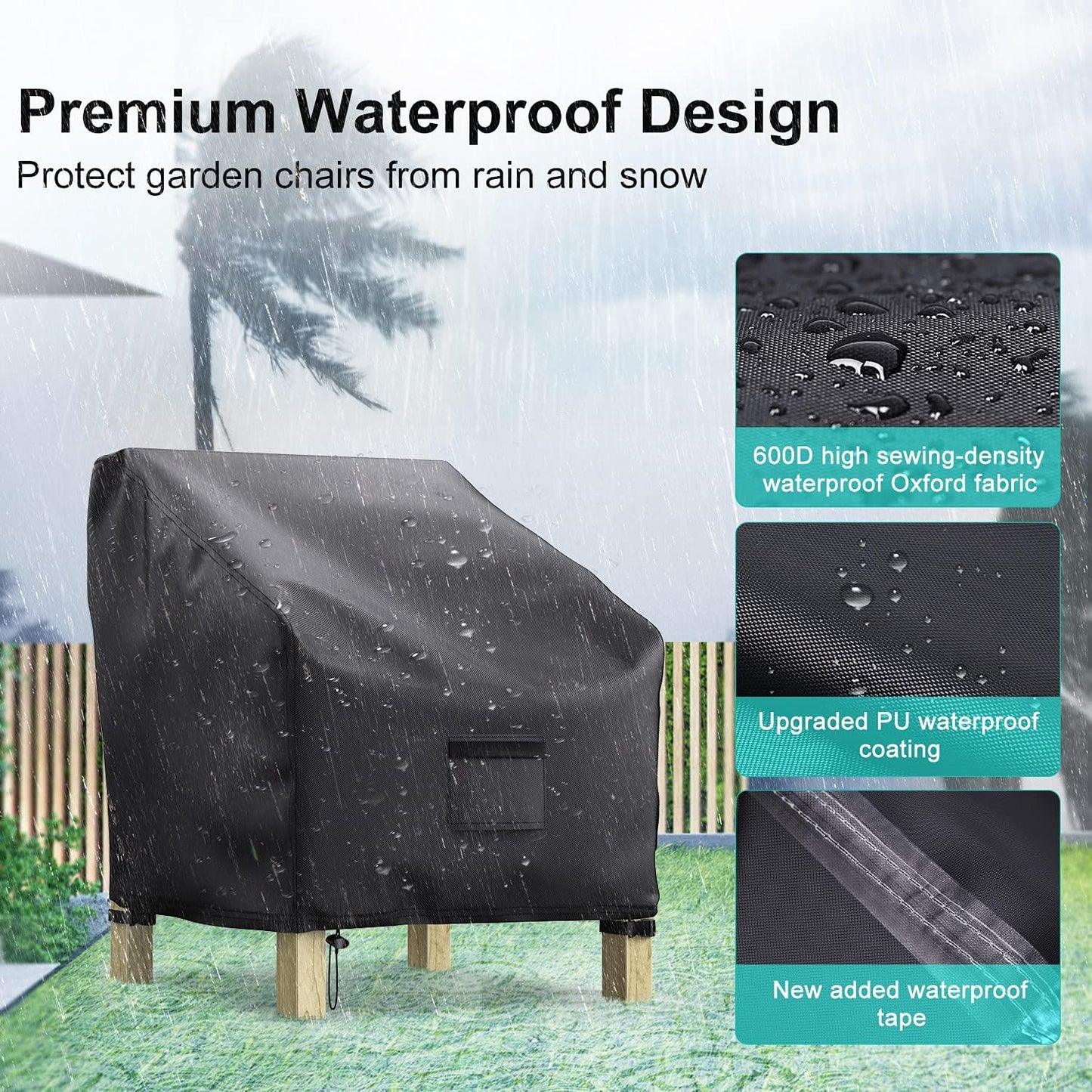 Patio Chair Covers for Outdoor Furniture Waterproof 2 Pack