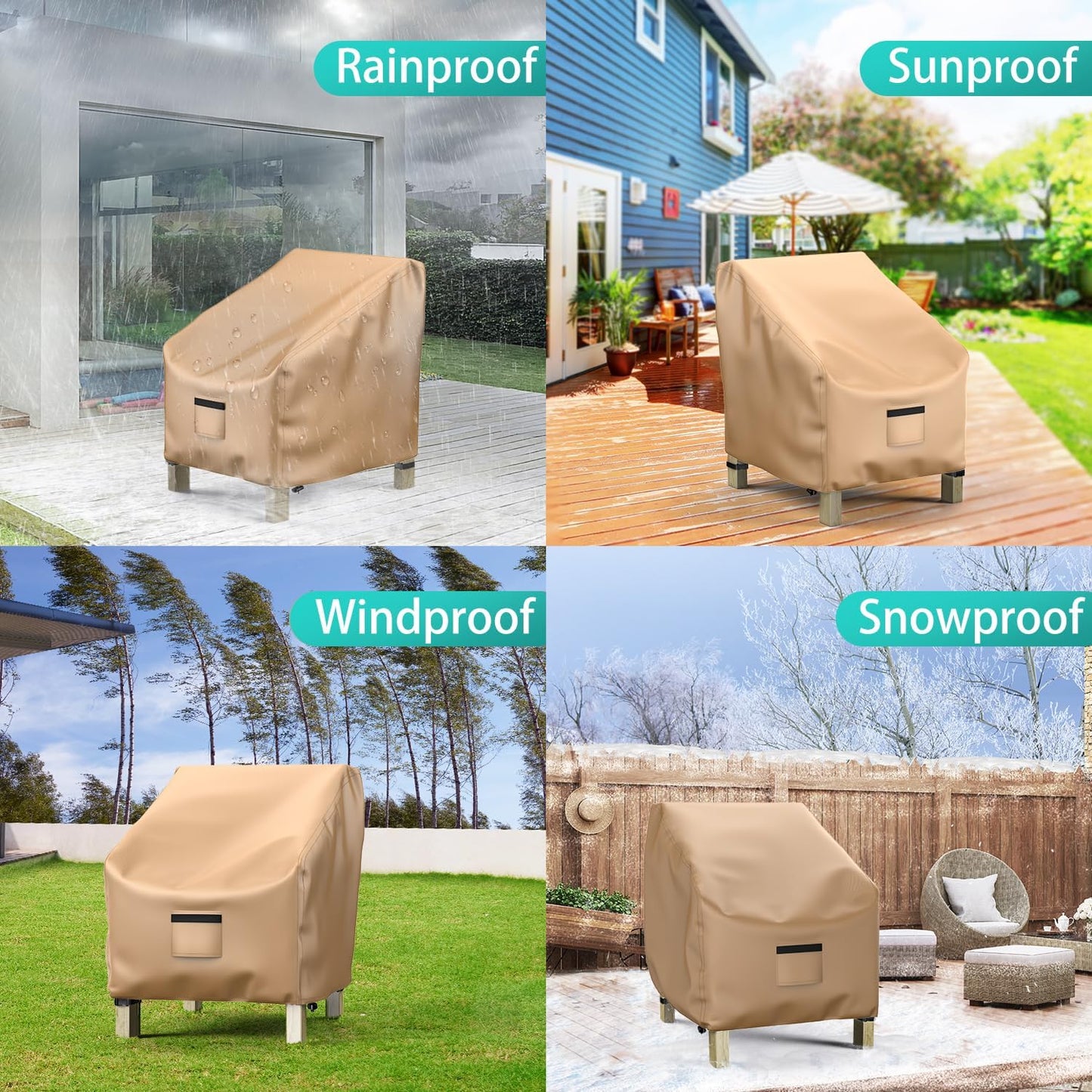 Patio Chair Covers for Outdoor Furniture Waterproof 2 Pack