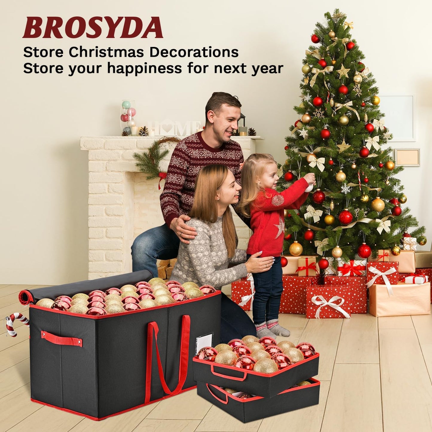 Christmas Ornament Storage Box(Black)