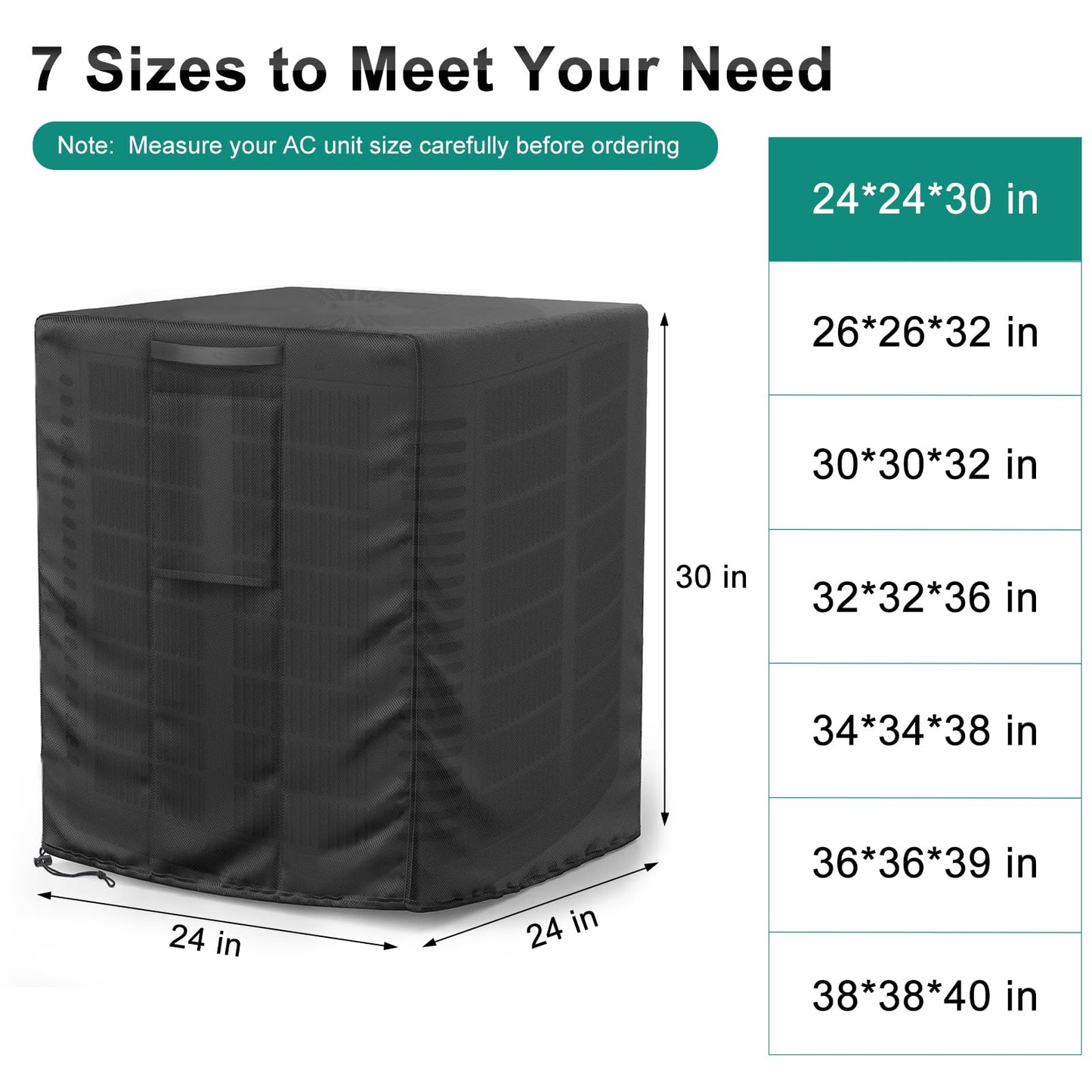 Central Large Air Conditioner Cover balck