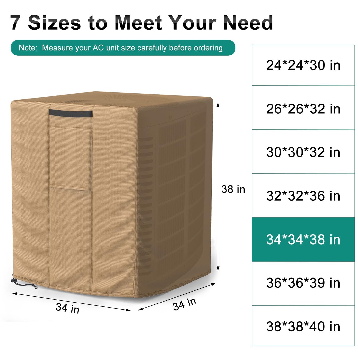 Central Large Air Conditioner Cover Brown