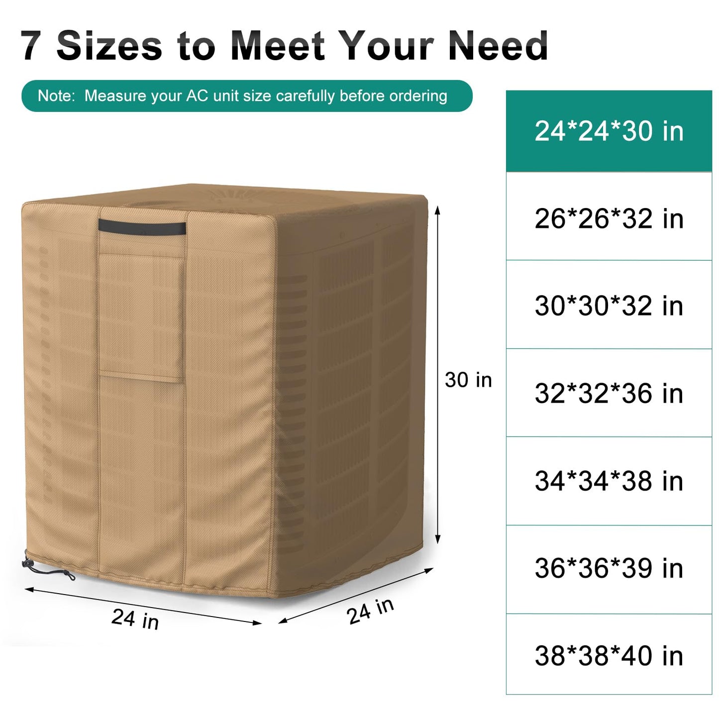 Central Large Air Conditioner Cover Brown