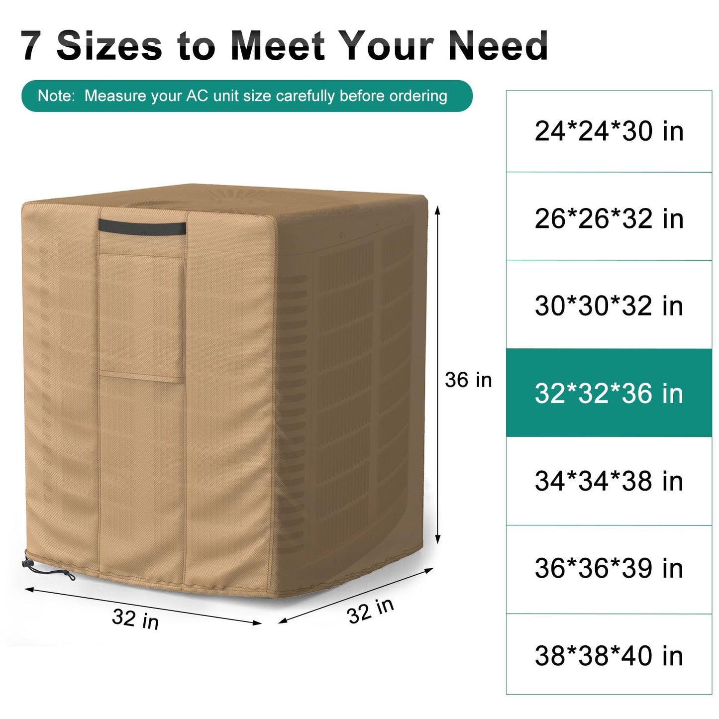 Central Large Air Conditioner Cover Brown