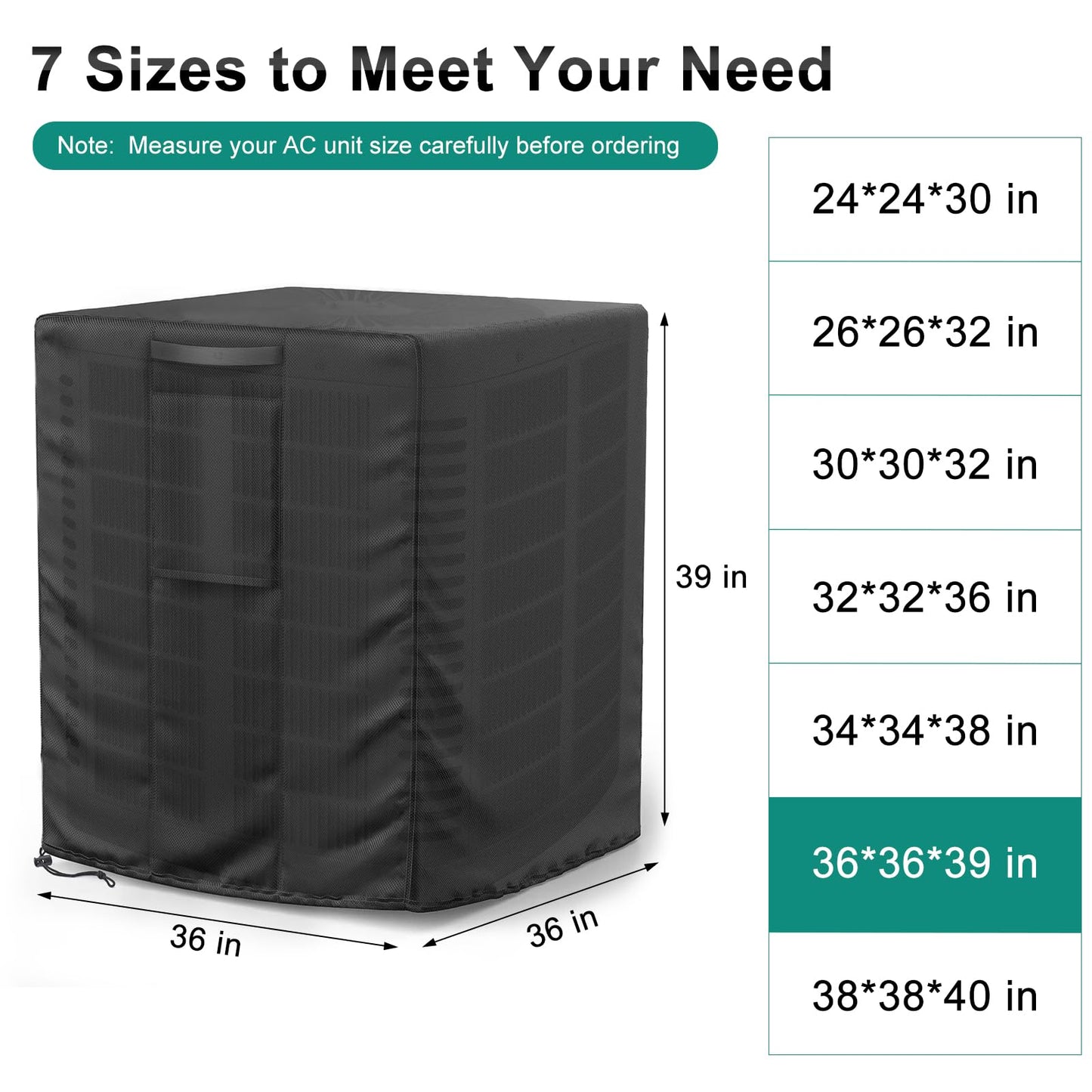 Central Large Air Conditioner Cover balck