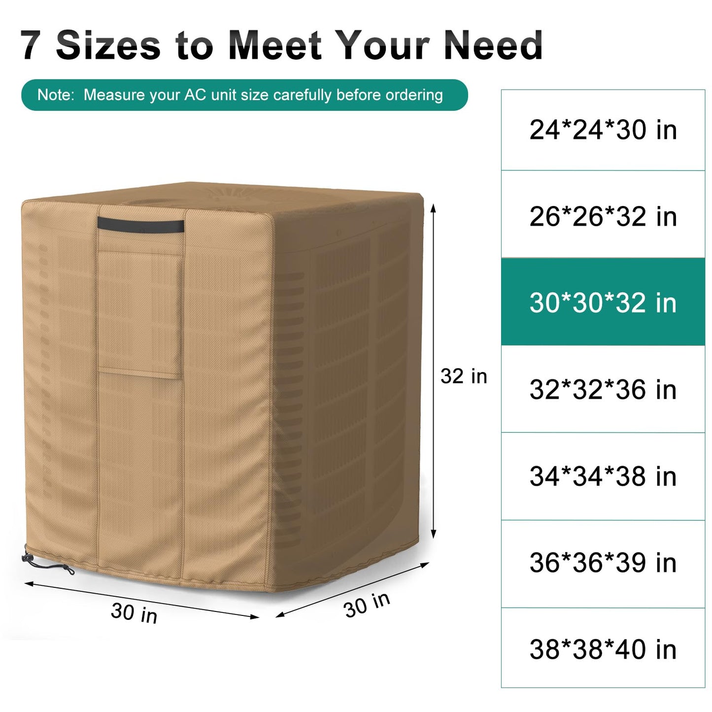 Central Large Air Conditioner Cover Brown