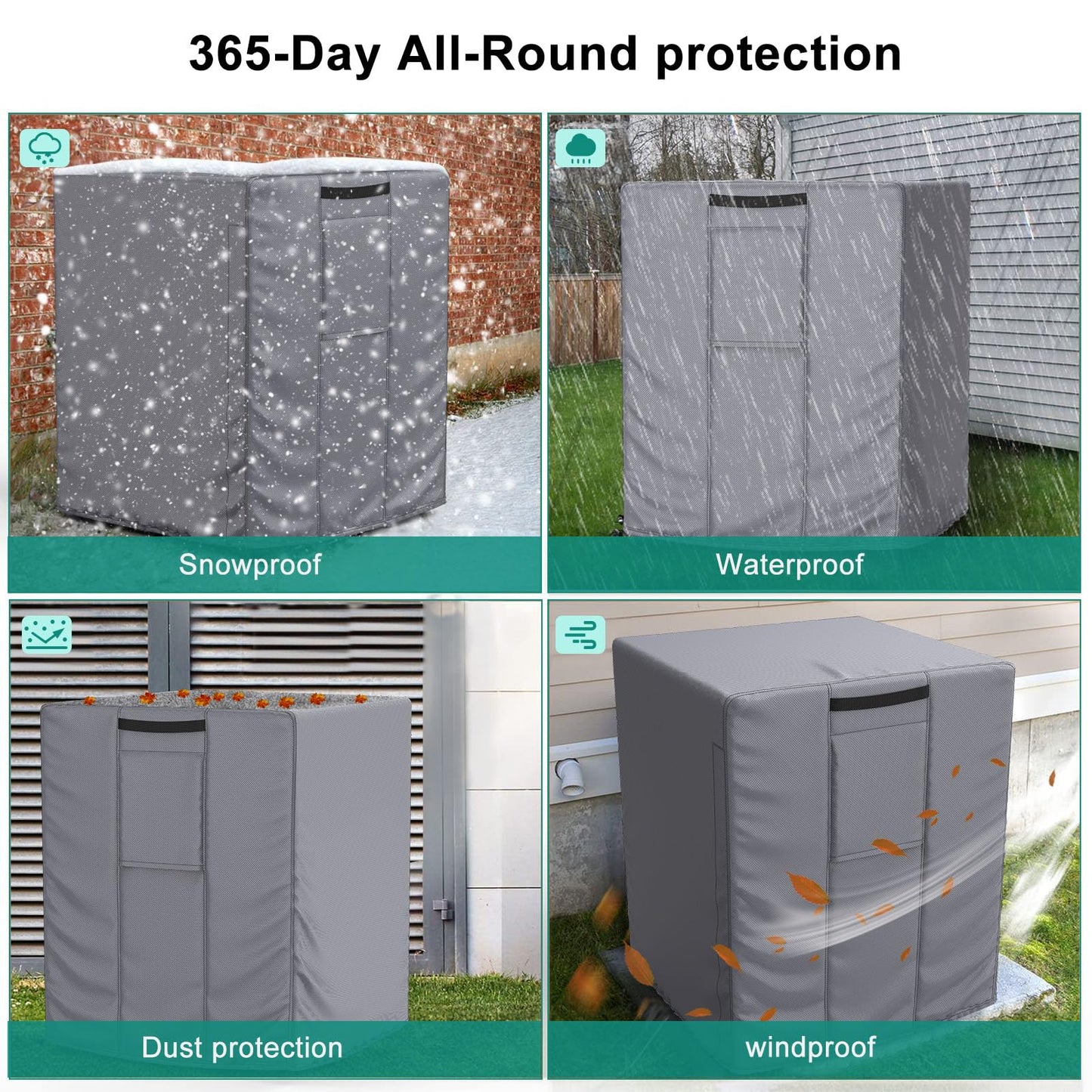 Central Large Air Conditioner Cover Grey