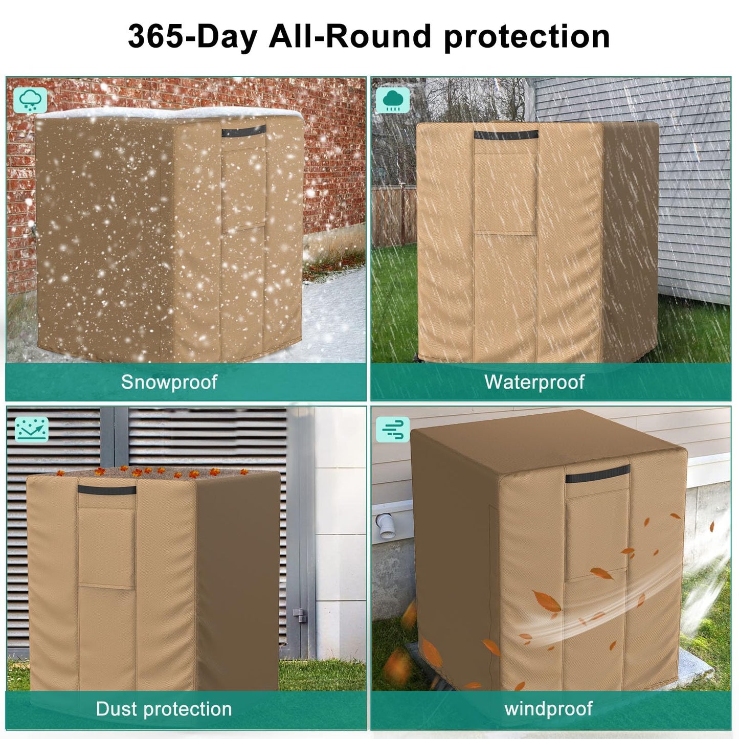 Central Large Air Conditioner Cover Brown