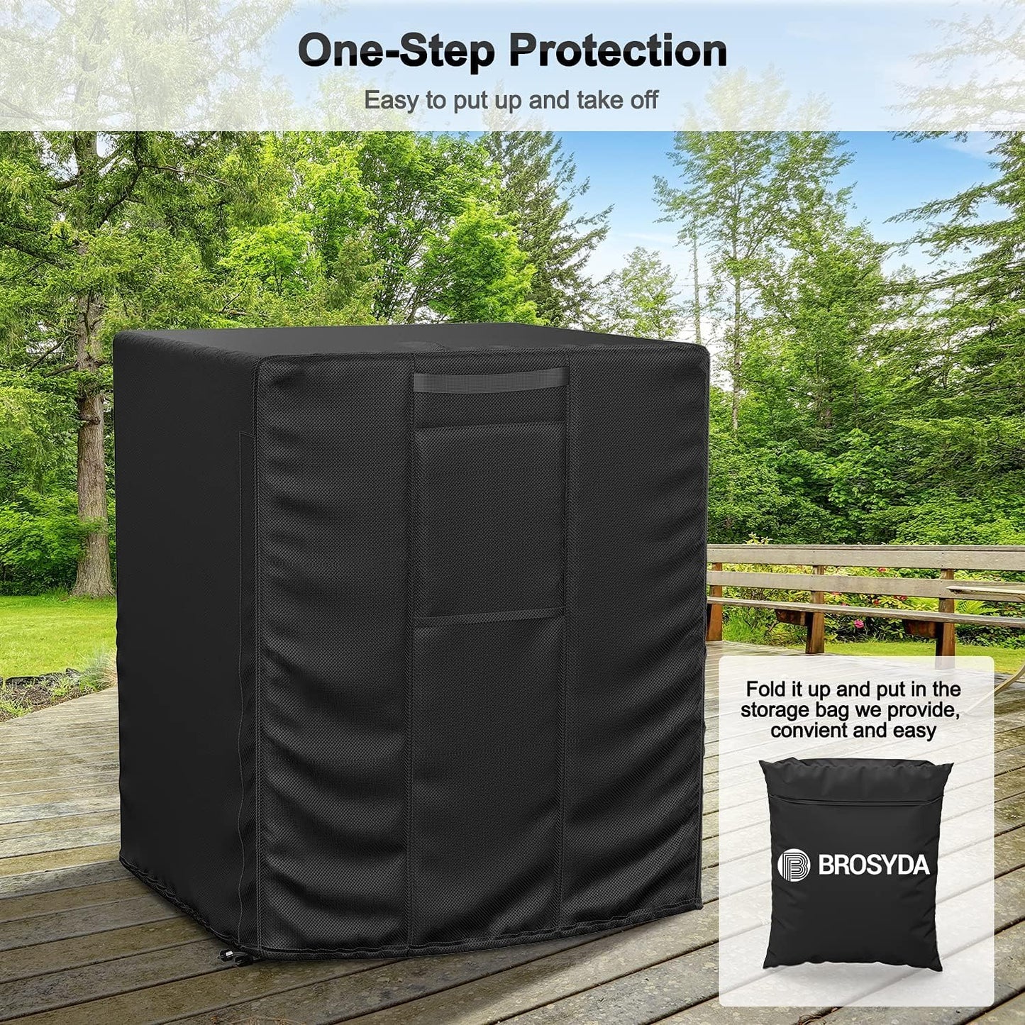 Central Large Air Conditioner Cover balck