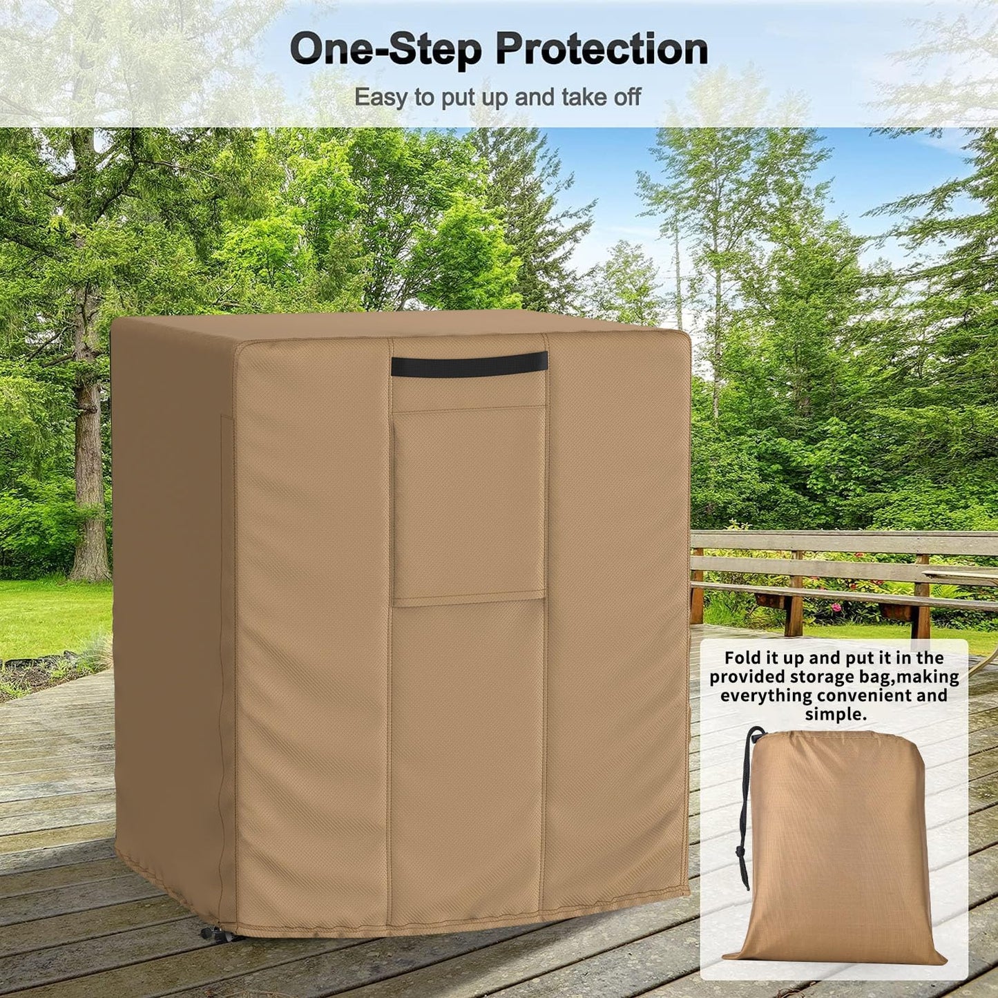 Central Large Air Conditioner Cover Brown