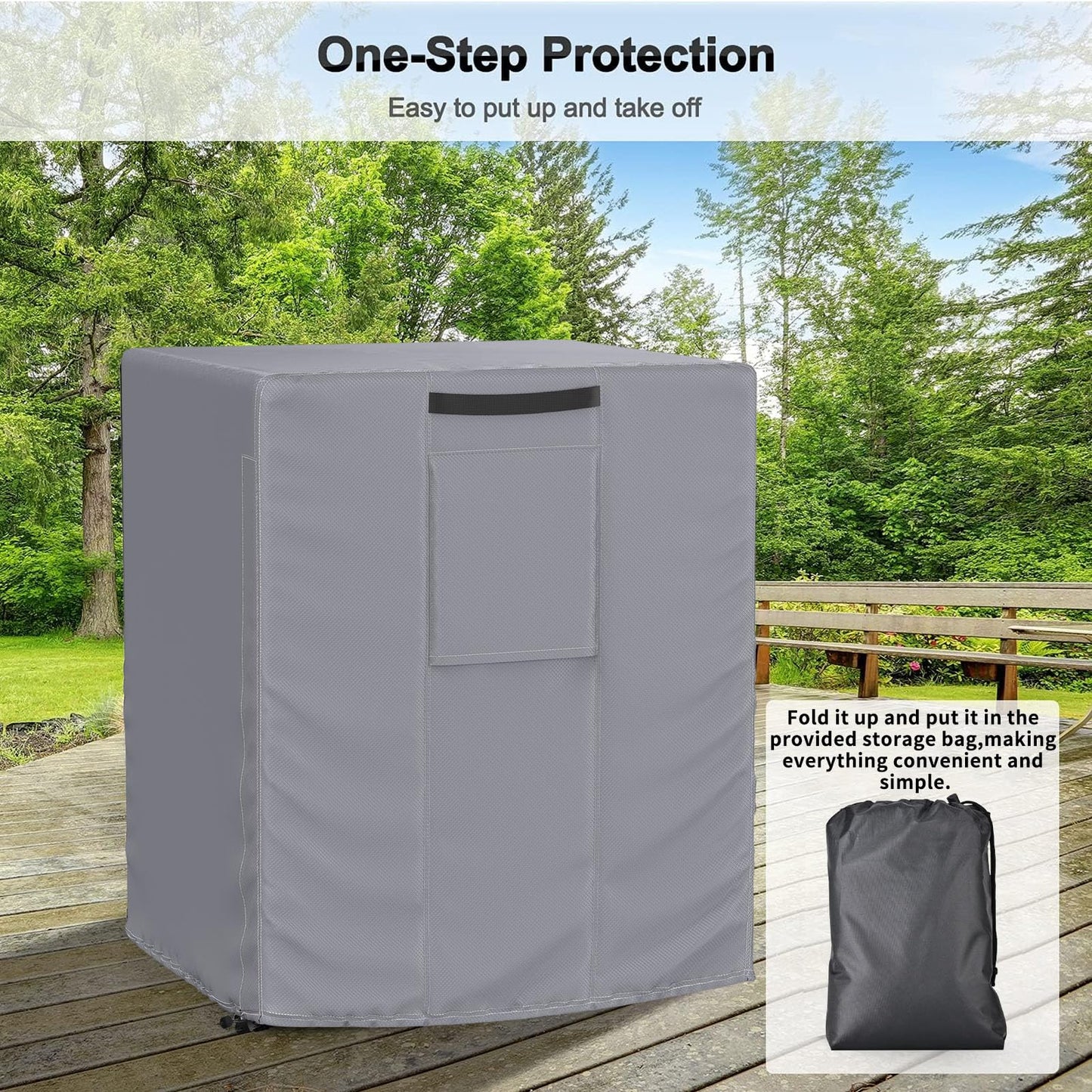 Central Large Air Conditioner Cover Grey