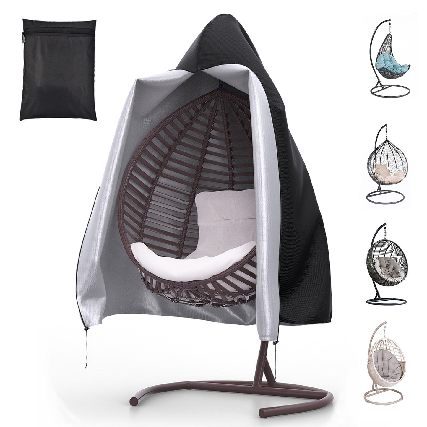 BROSYDA Egg Chair Covers Black 190x115cm