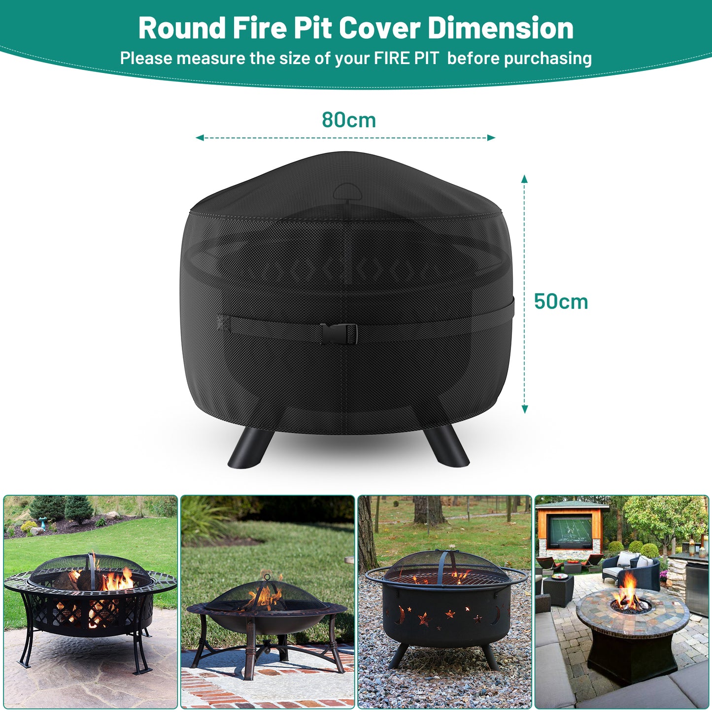 BROSYDA Fire Bowl Cover Waterproof （80 x 50 cm）