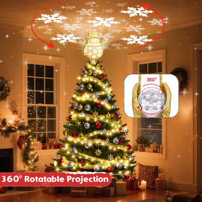 Brosyda Snowman Christmas Tree Topper （Gold)