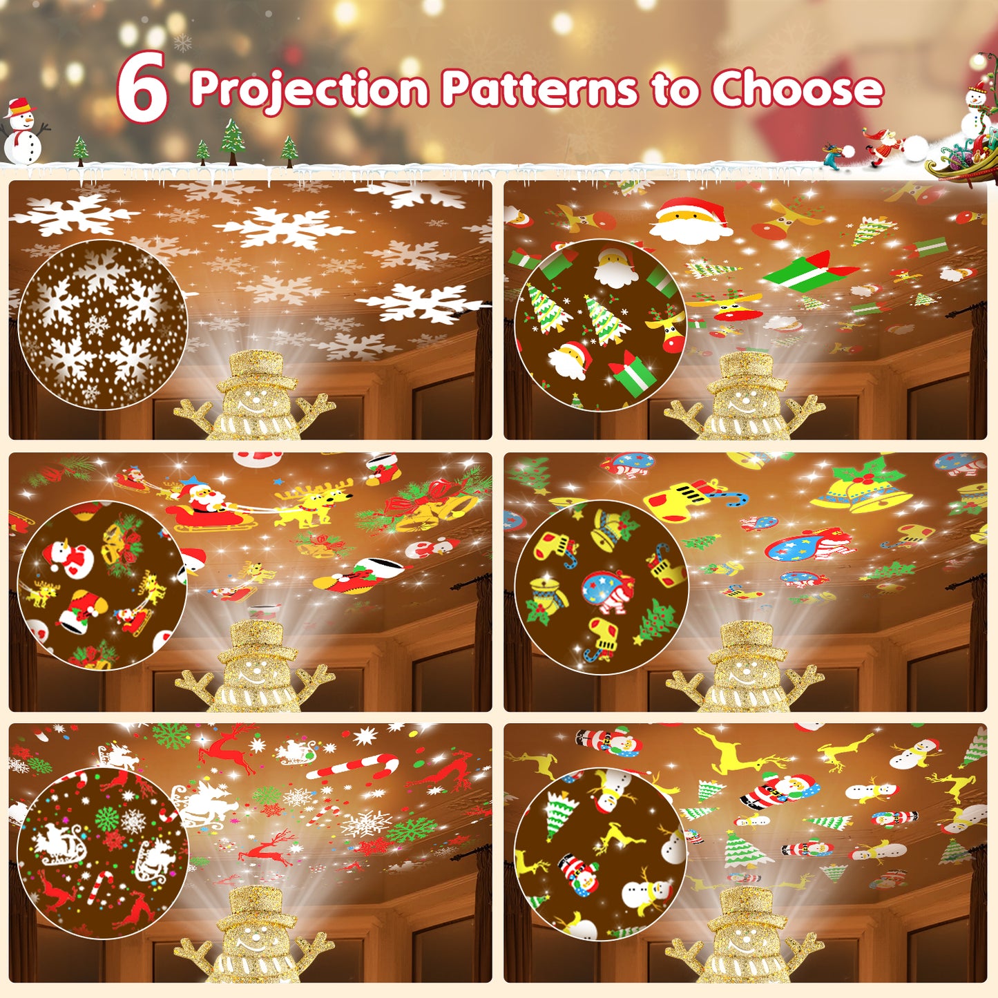 Brosyda Snowman Christmas Tree Topper （Gold)