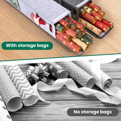 BROSYDA 2PCS Wrapping Paper Storage Bag Felt 70x18x18cm
