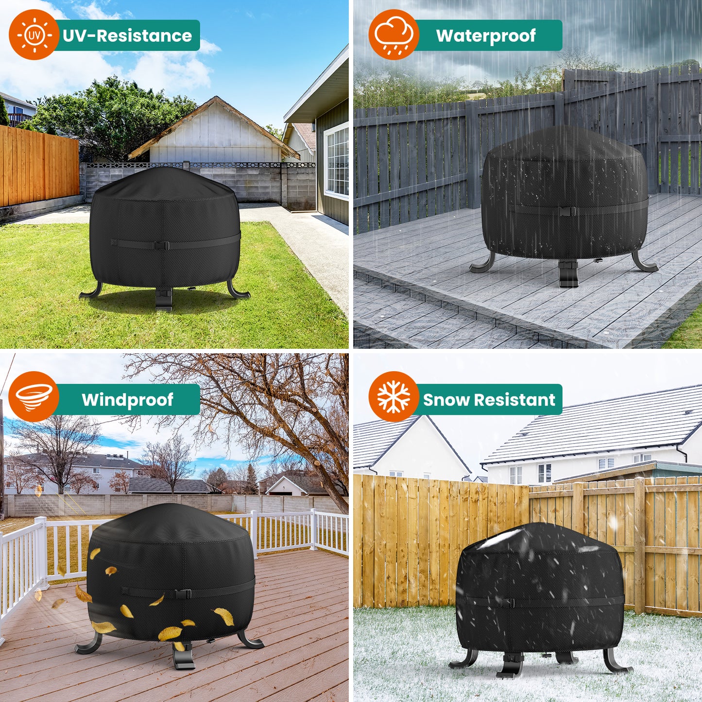 BROSYDA Fire Bowl Cover Waterproof （80 x 50 cm）