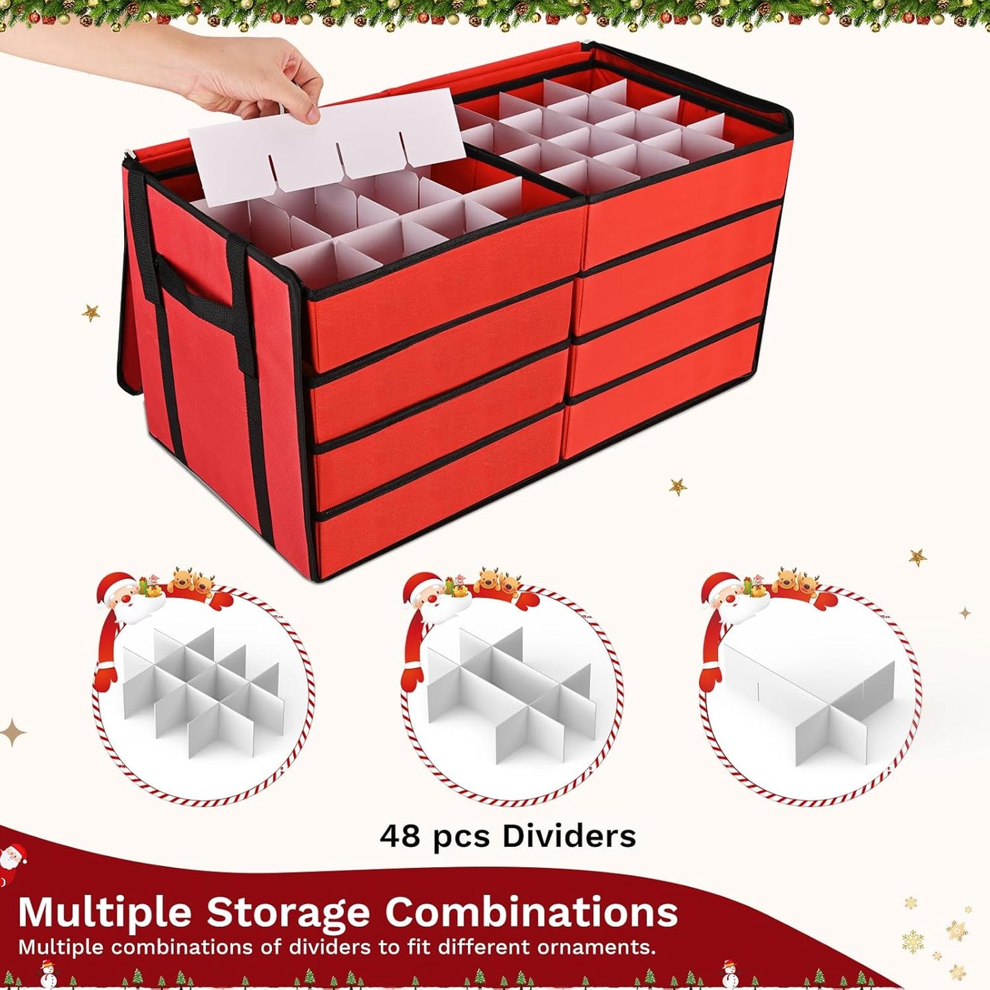 Christmas Ornament Storage Box (Red)