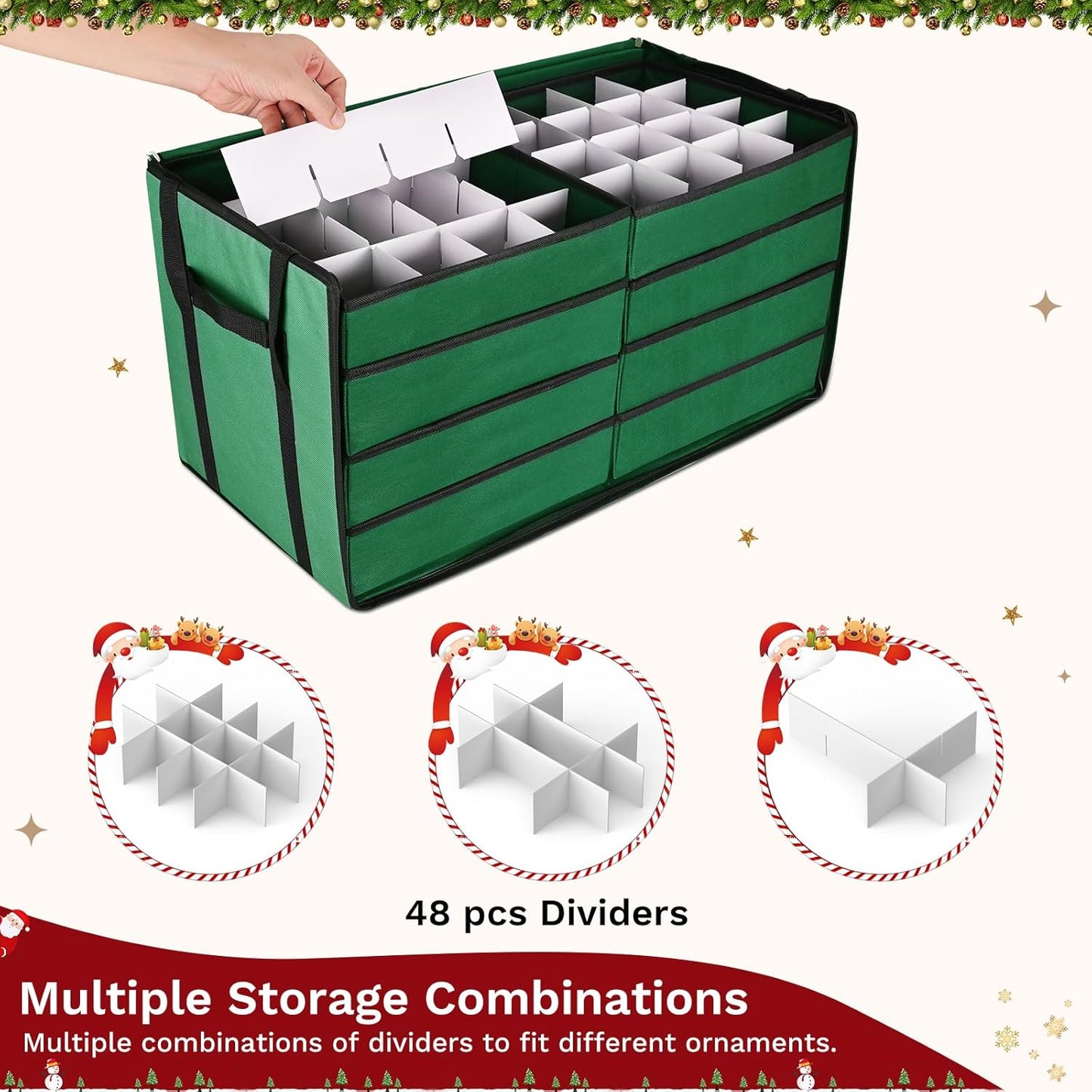 Christmas Ornament Storage Box(Green)