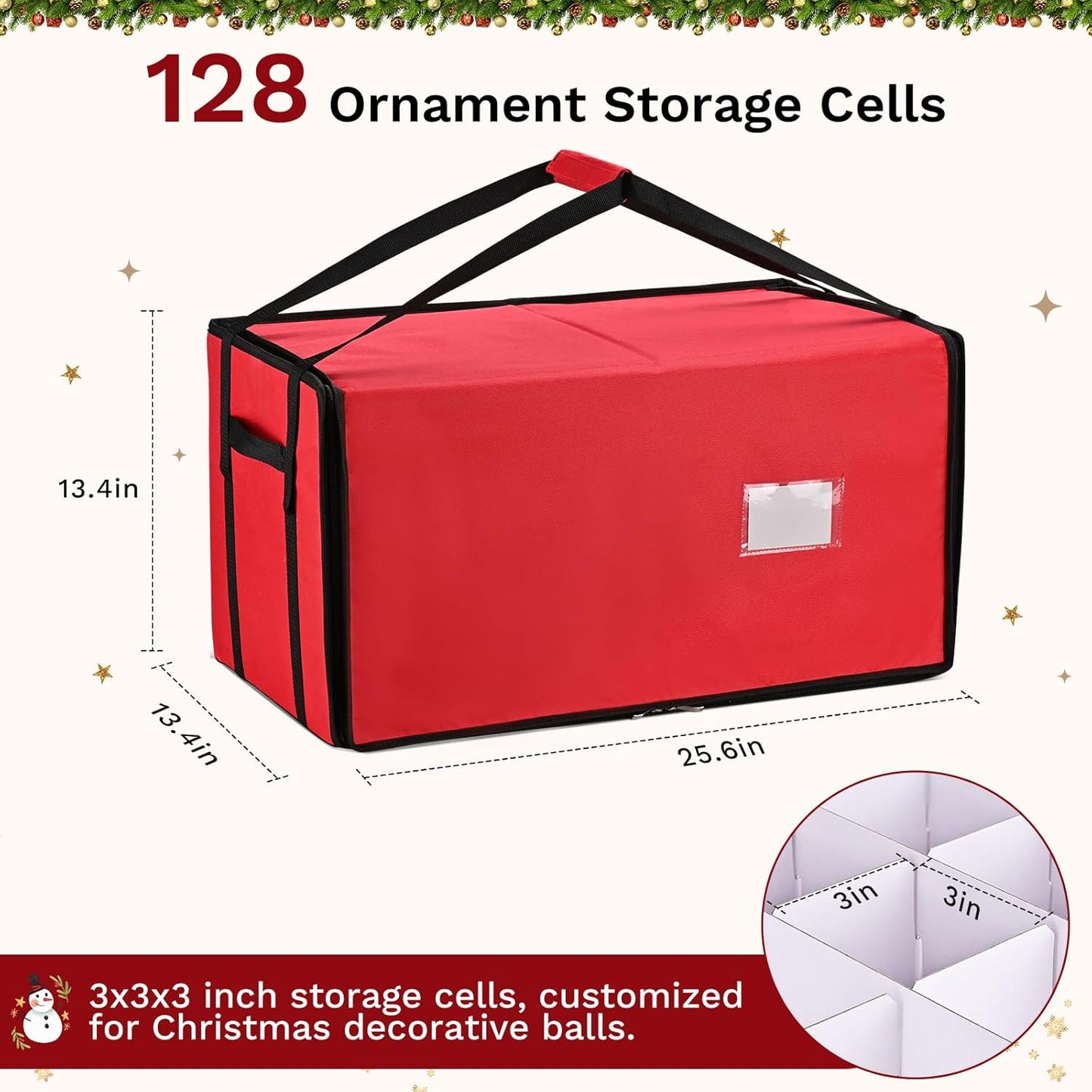 Christmas Ornament Storage Box (Red)