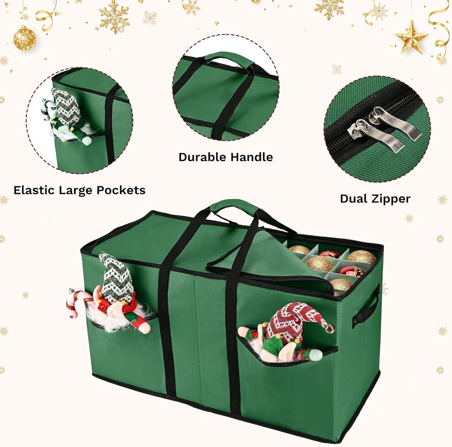 Christmas Ornament Storage Box（Green）