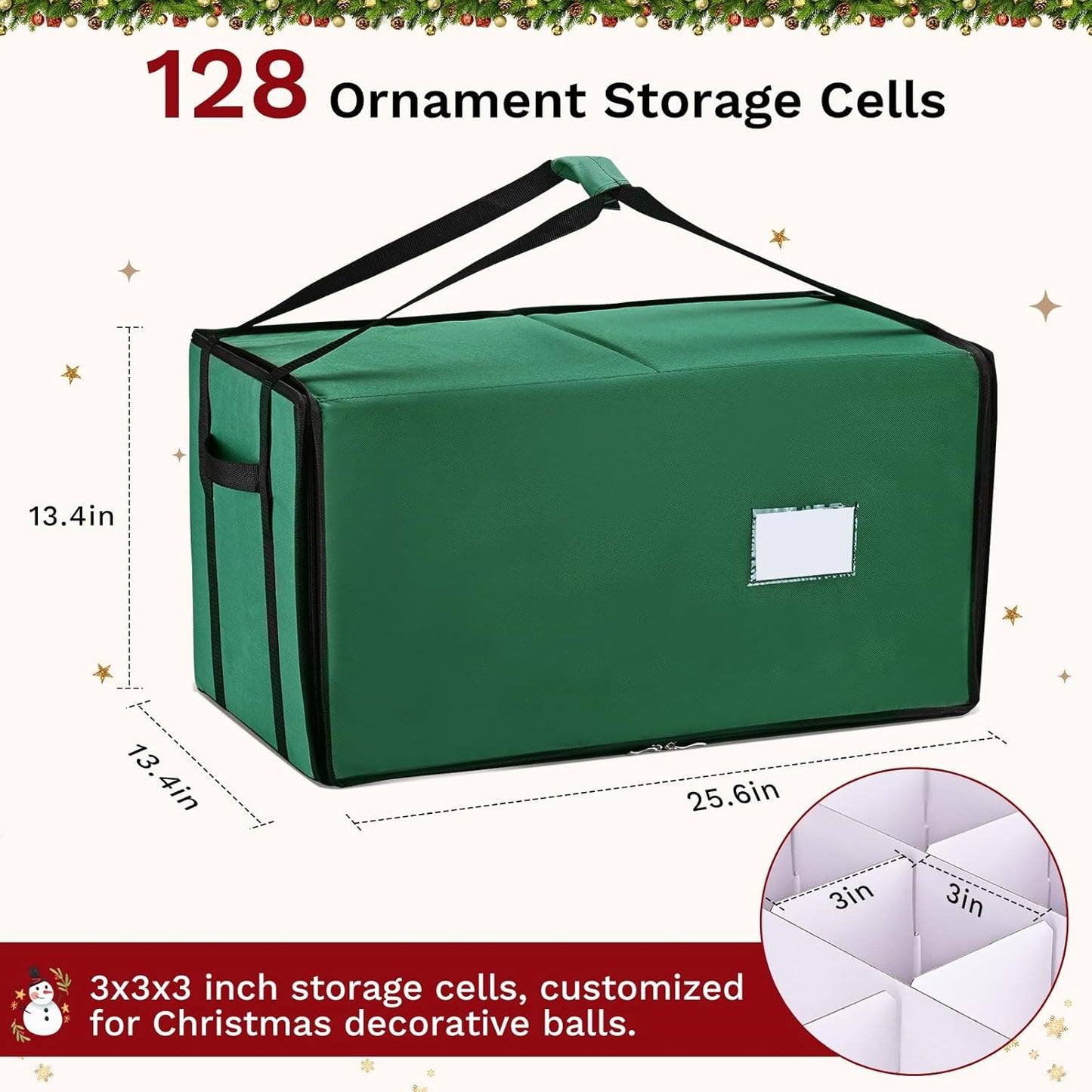Christmas Ornament Storage Box(Green)