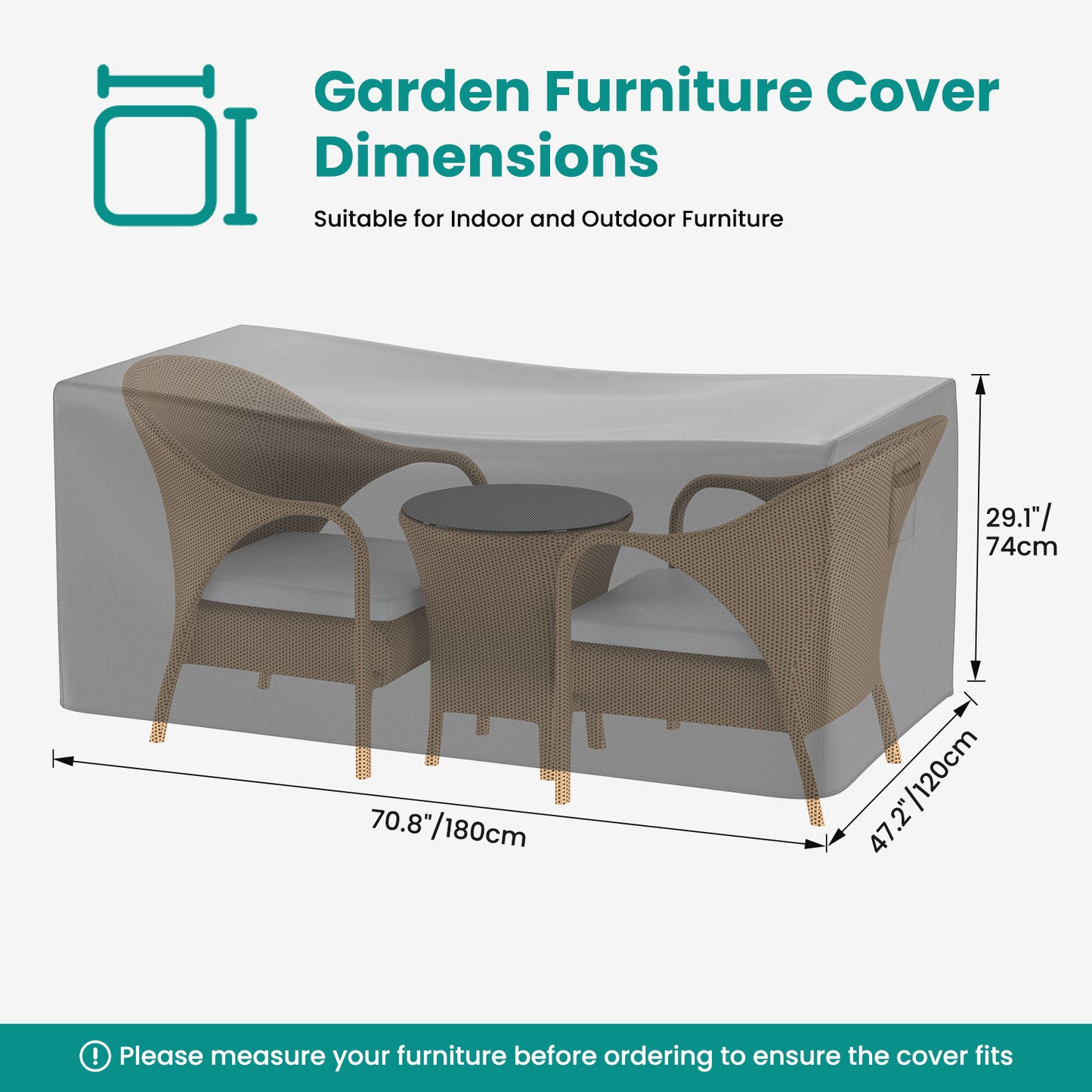 BROSYDA cover for garden furniture (180x120x74cm)