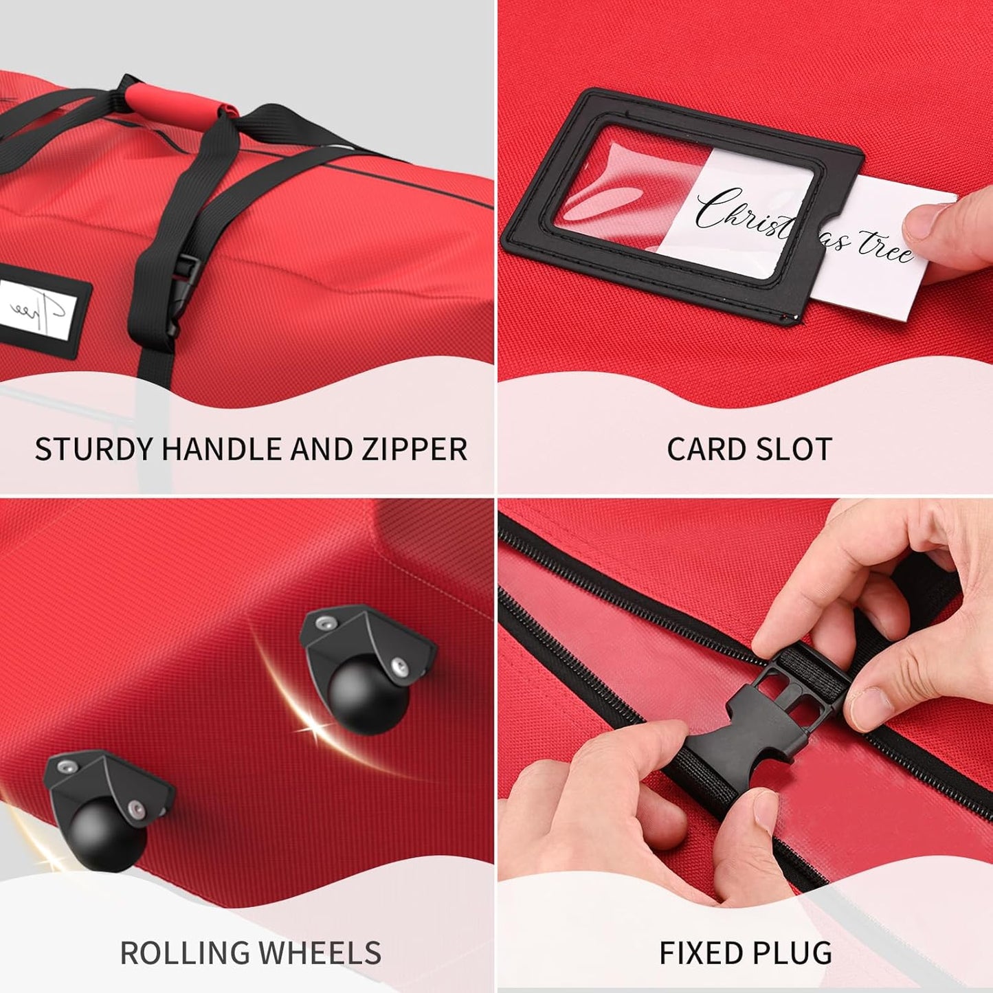 Rolling Christmas Tree Storage Bag(Red)