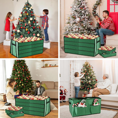 Christmas Ornament Storage Box(Green)