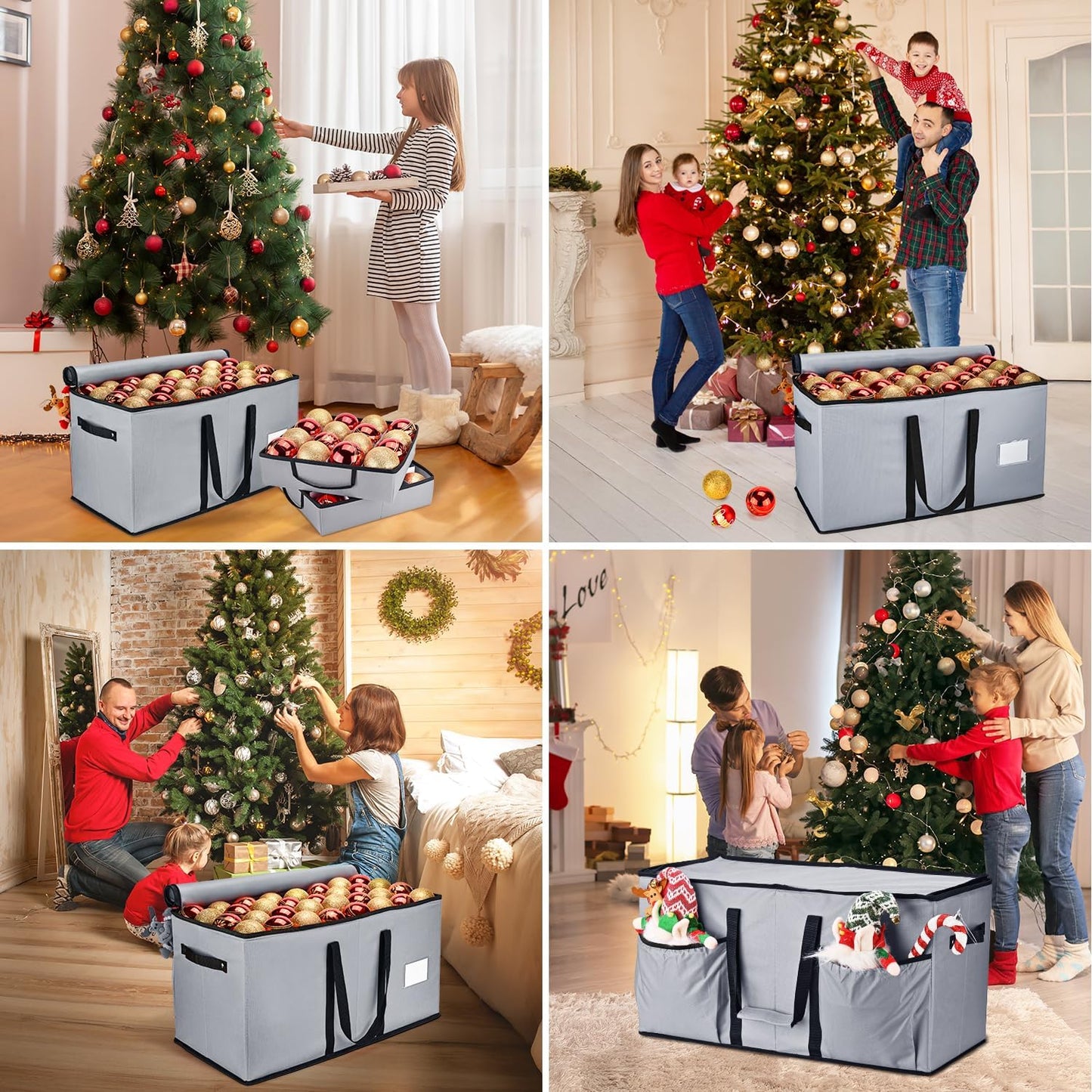 Christmas Ornament Storage Box（Grey）