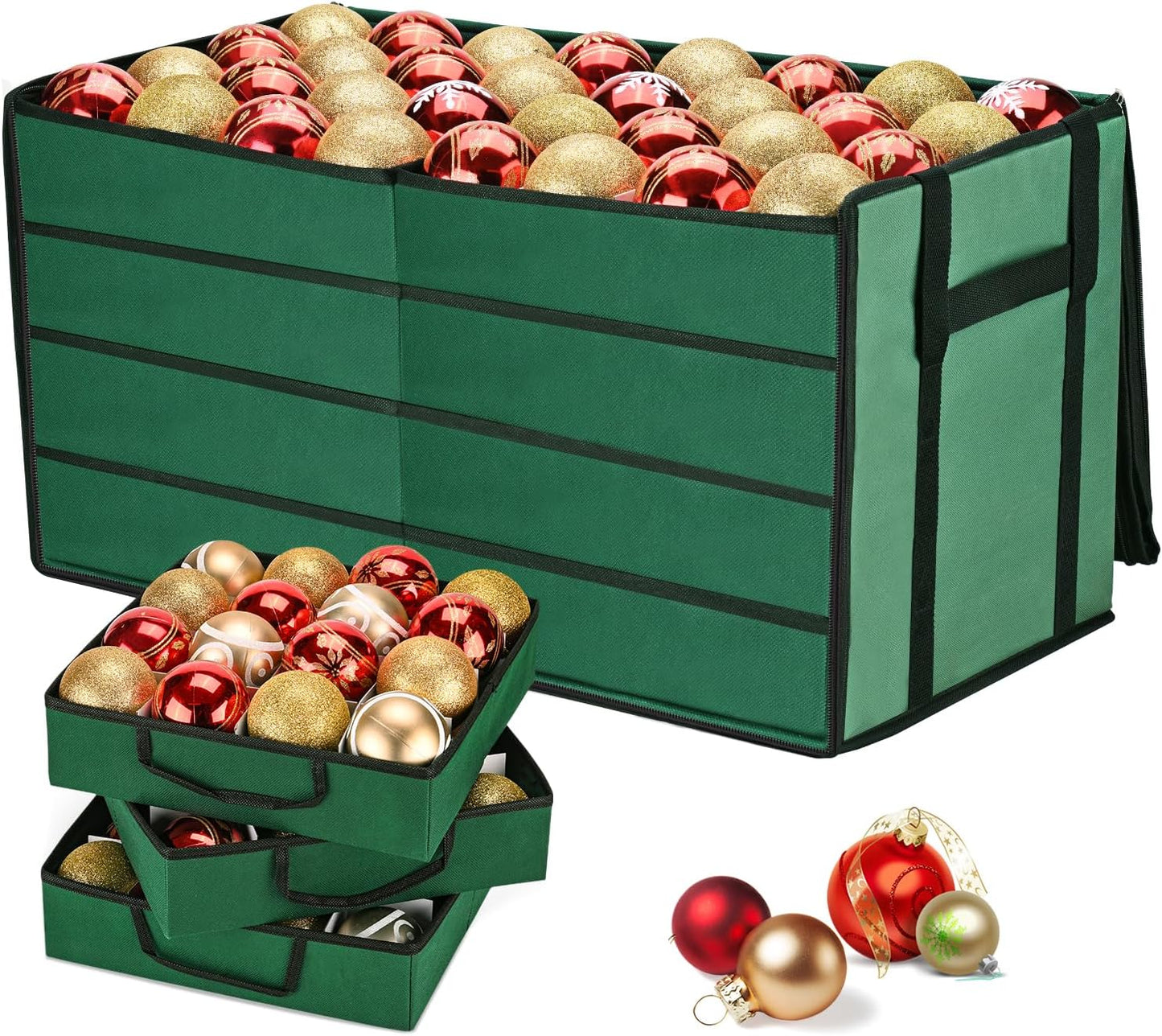 Christmas Ornament Storage Box(Green)