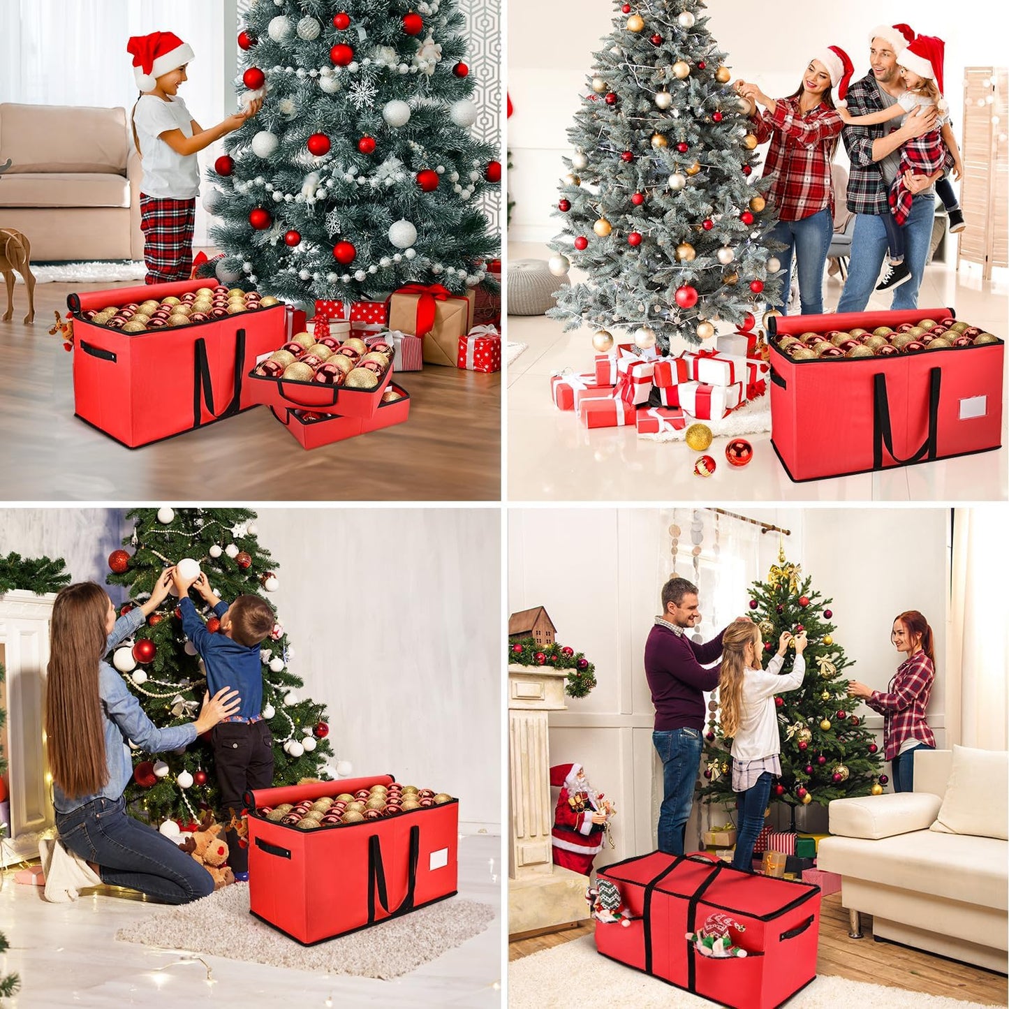 Christmas Ornament Storage Box（Red）