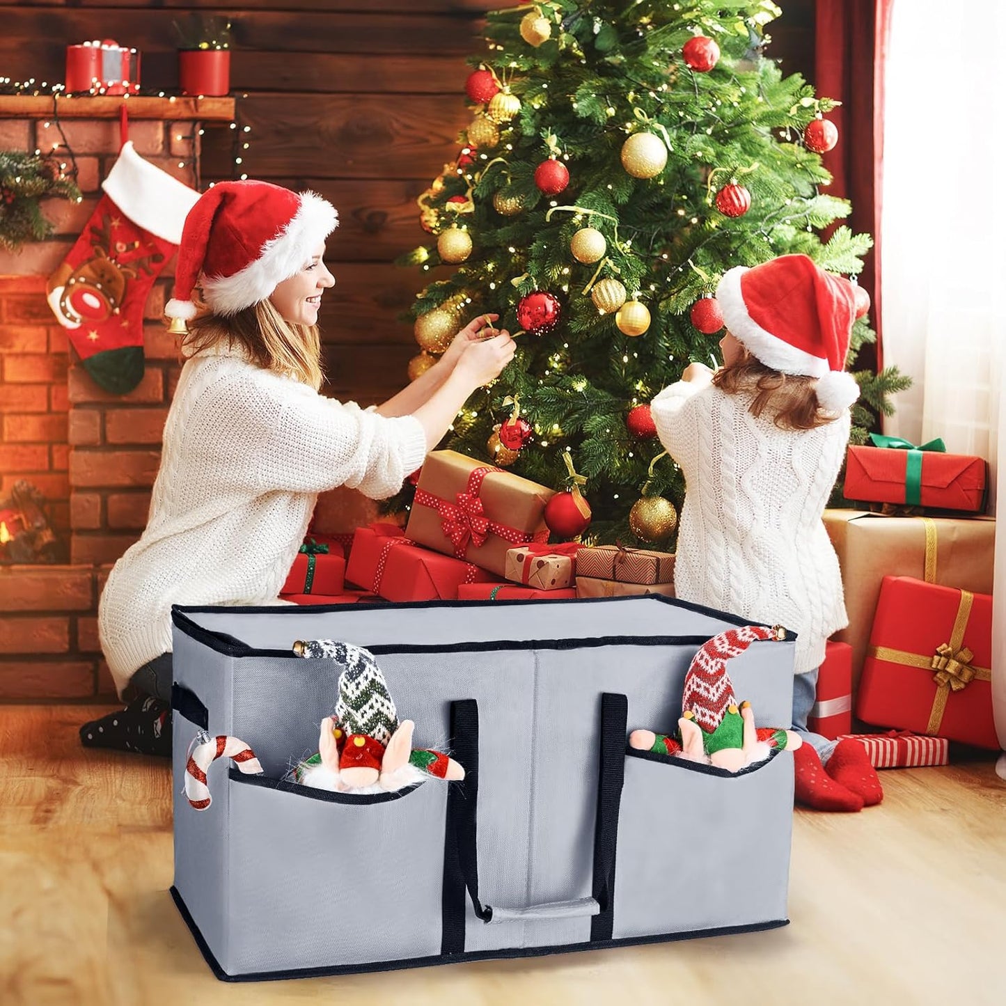 Christmas Ornament Storage Box（Grey）