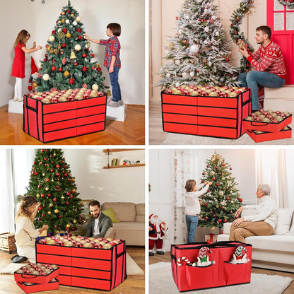 Christmas Ornament Storage Box (Red)
