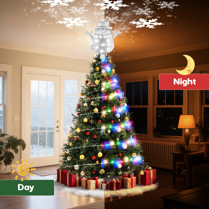 Brosyda Snowman Christmas Tree Topper （Silver)