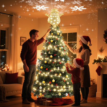 Brosyda Snowman Christmas Tree Topper （Gold)