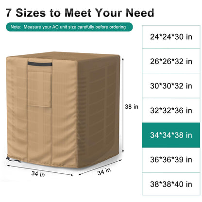 Central Large Air Conditioner Cover Brown
