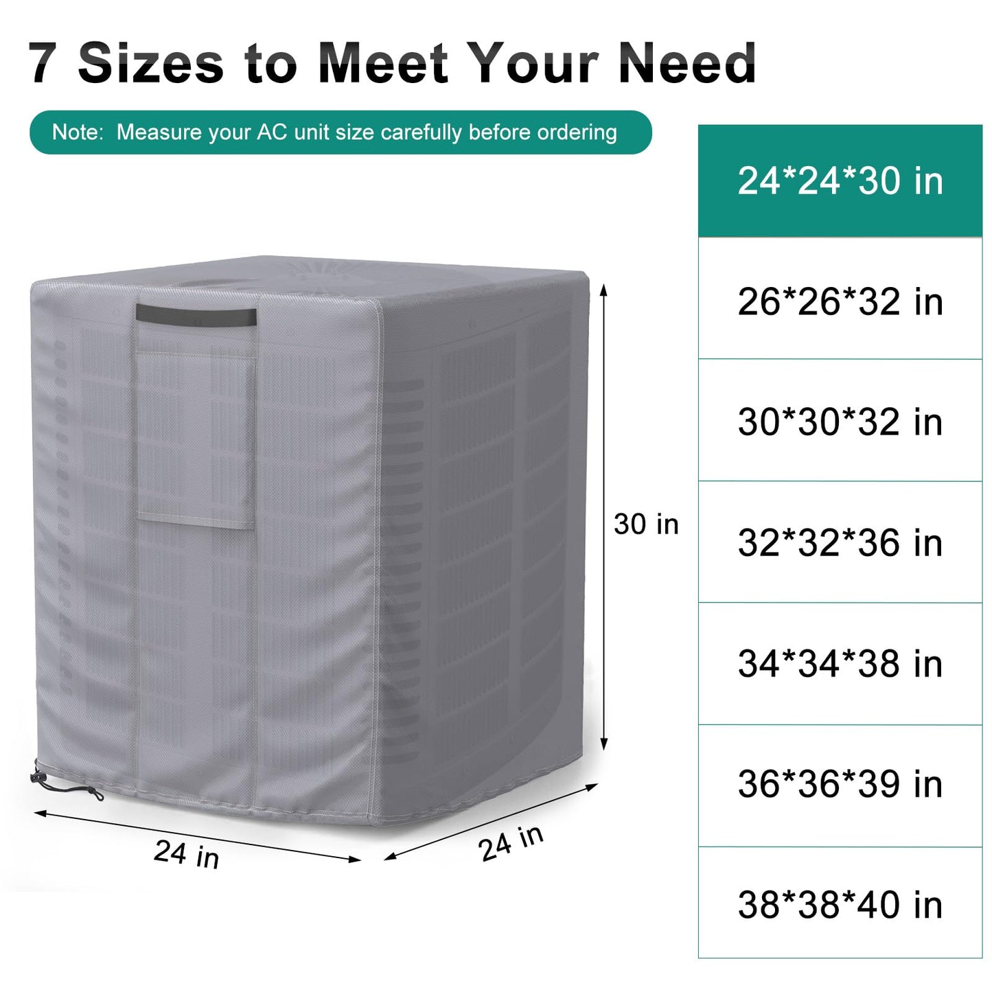 Central Large Air Conditioner Cover Grey
