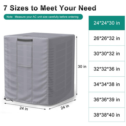 Central Large Air Conditioner Cover Grey