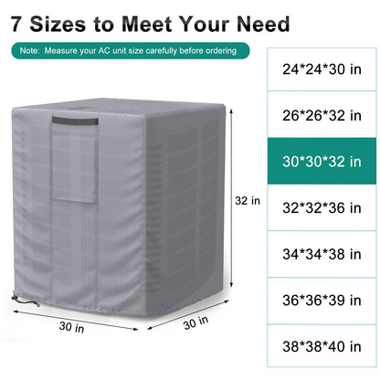 Central Large Air Conditioner Cover Grey