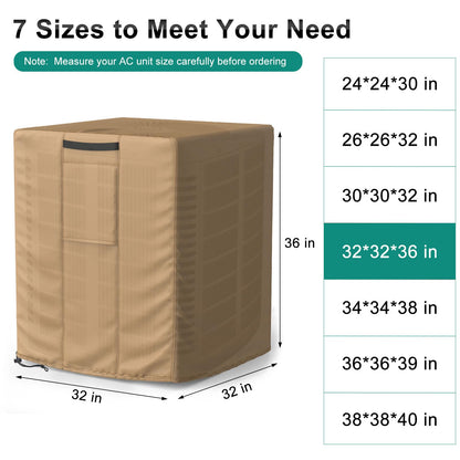 Central Large Air Conditioner Cover Brown