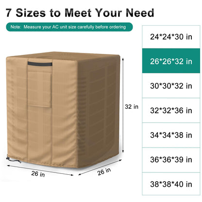 Central Large Air Conditioner Cover Brown