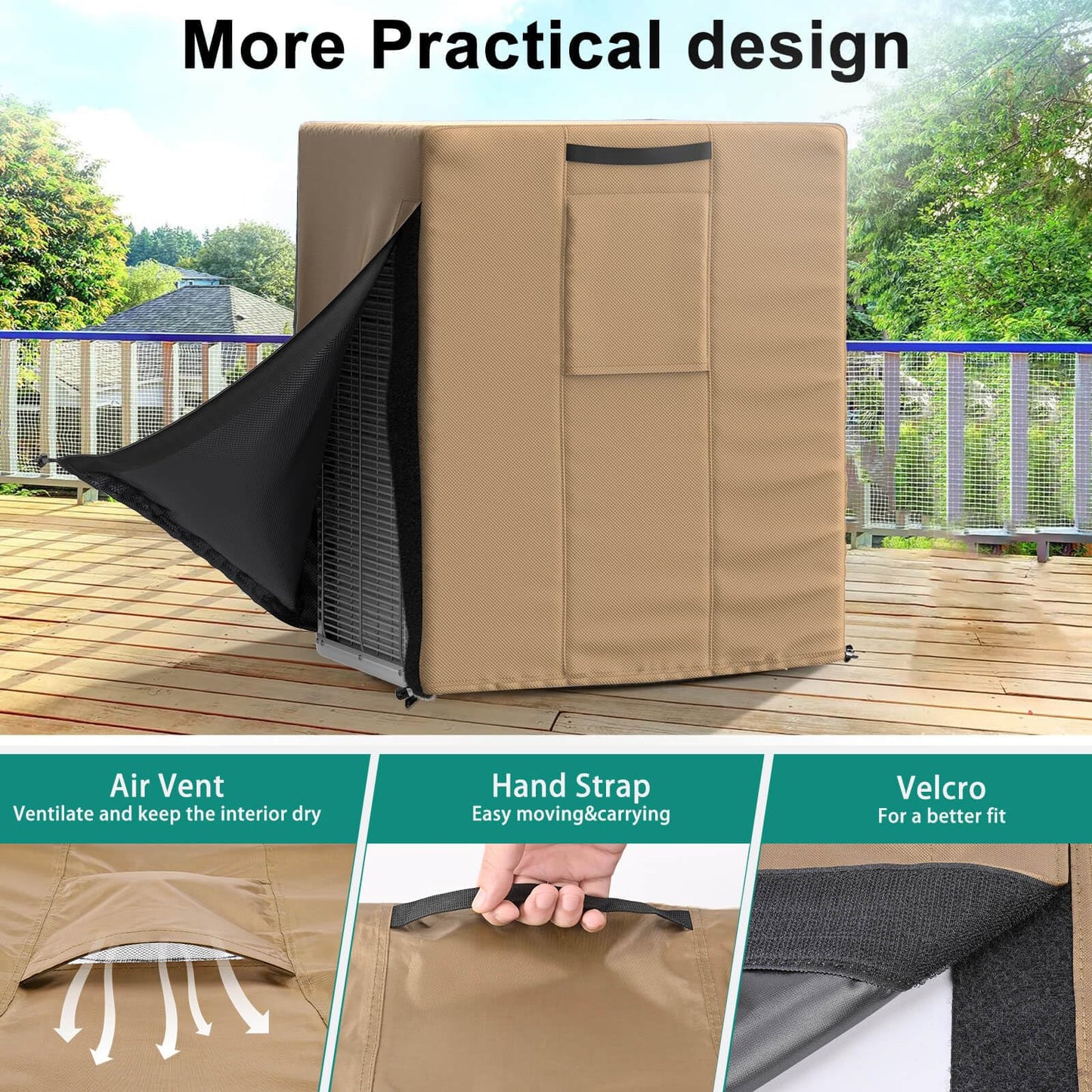 Central Large Air Conditioner Cover Brown